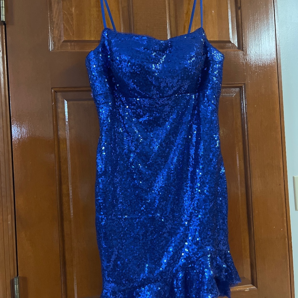 Blue sequins size 10 dress